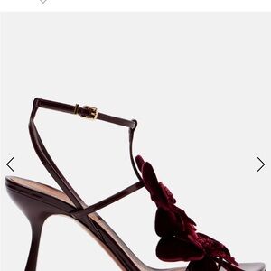 Zimmermann Orchid 85 Floral Appliqué Velvet Sandals (NWT)